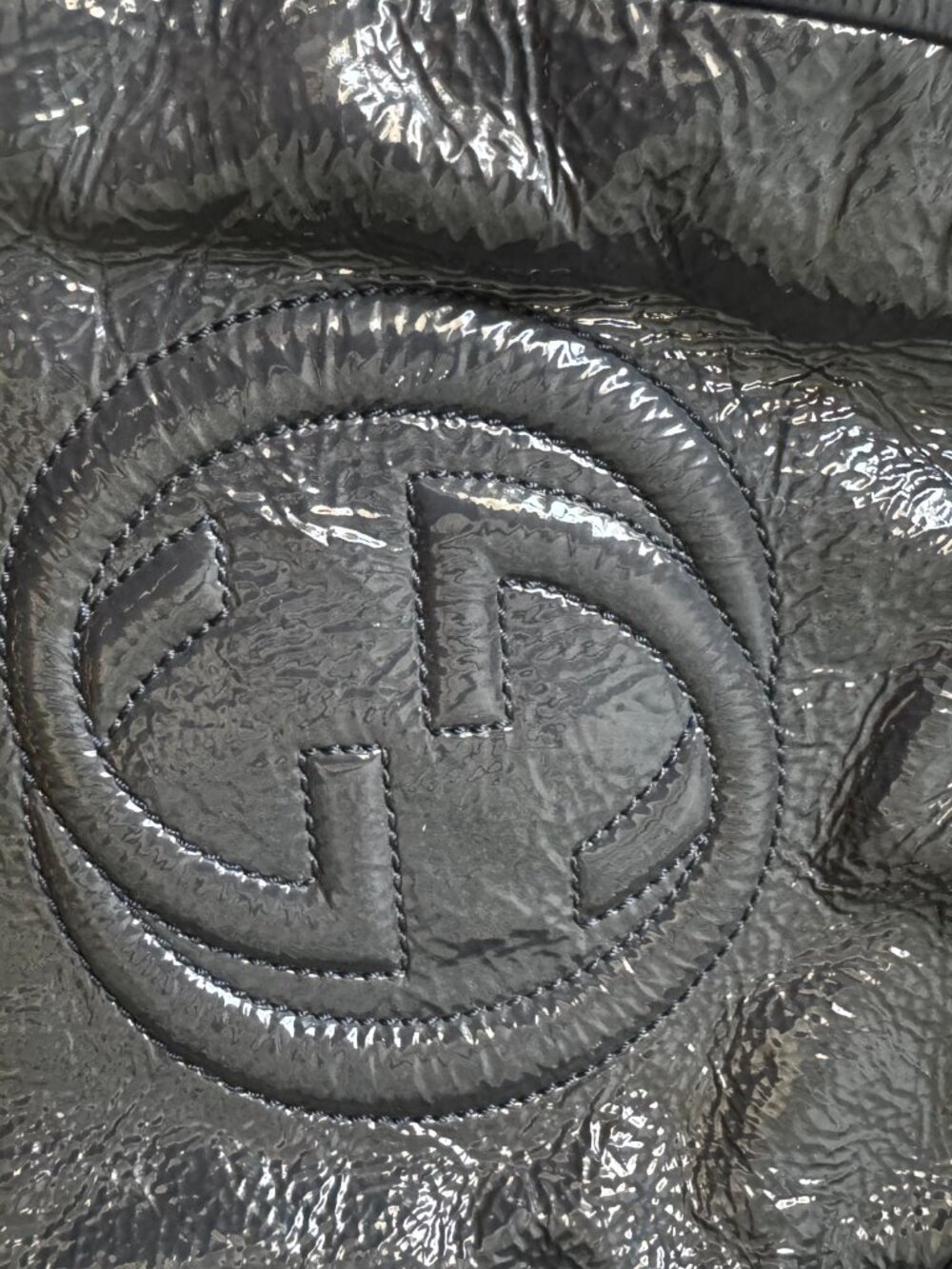 GUCCI Soho Patent Leather GG Embossed Tote / Shoulder Bag – Tassel Zip - Picture 9 of 12